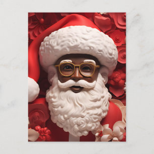 Black Santa Claus Melanin Kris Kringle Xmas Bruh Postkarte