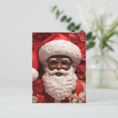 Black Santa Claus Melanin Kris Kringle Xmas Bruh Postkarte (Stehend Vorderseite)