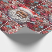 Black Santa Claus Melanin Weihnachten 3D St. Nick Geschenkpapier (Ecke)