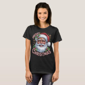 Black Santa Claus Merry Christmas Shirt African Am (Vorne ganz)