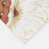Black Santa Claus Red White Stripe Fleece Blanket (Ecke)