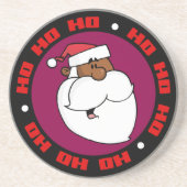 Black Santa Claus Sandstein Untersetzer (Vorne)