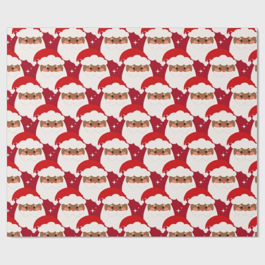 Black Santa Claus Sparkle Ästhetisches Weihnachtsr Geschenkpapier (Flach)