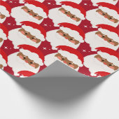 Black Santa Claus Sparkle Ästhetisches Weihnachtsr Geschenkpapier (Ecke)