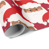 Black Santa Claus Sparkle Ästhetisches Weihnachtsr Geschenkpapier (Rolleneckpunkt)