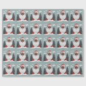 Black Santa Claus Weihnachten Geschenkpapier (Flach)