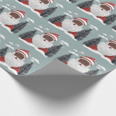 Black Santa Claus Weihnachten Geschenkpapier (Ecke)