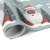 Black Santa Claus Weihnachten Geschenkpapier (Rolleneckpunkt)