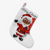 Black Santa Claus Weihnachten Strumpf Kleiner Weihnachtsstrumpf (Vorderansicht (hängend))