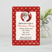 Black Santa Claus Weihnachts-Party Einladung (Stehend Vorderseite)