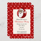 Black Santa Claus Weihnachts-Party Einladung (Vorne/Hinten)