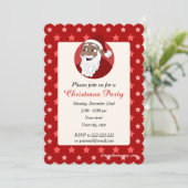 Black Santa Claus Weihnachts-Party Einladung (Stehend Vorderseite)