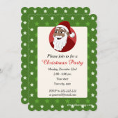Black Santa Claus Weihnachts-Party Einladung (Vorne/Hinten)