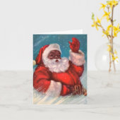 Black Santa Claus Weihnachtskarte Karte (Gelbe Blume)
