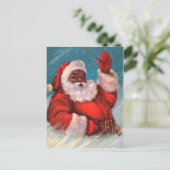 Black Santa Claus Weihnachtspostkarte Postkarte (Stehend Vorderseite)