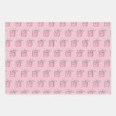 Black Santa Claus Wrapping Paper Set 3 Geschenkpapier Set (Vorderseite 3)