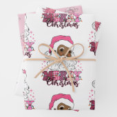 Black Santa Claus Wrapping Paper Set 3 Geschenkpapier Set (Beispiel)