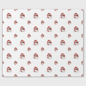Black Santa Clause Cartoon Geschenkpapier (Flach)