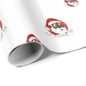 Black Santa Clause Cartoon Geschenkpapier (Rolleneckpunkt)