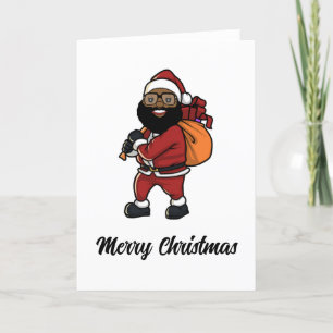 Black Santa Clause Christmas Feiertagskarte