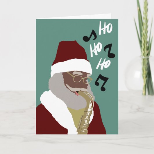 Black Santa Clause Weihnachtskarte Karte (Vorderseite)