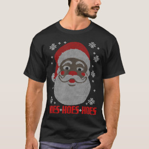 Black Santa Funny Santa Ugly Weihnachtskraut T-Shirt