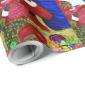 Black Santa Glossy Wrapping Paper - Weihnachtsfeie Geschenkpapier (Rolleneckpunkt)