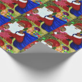 Black Santa Glossy Wrapping Paper - Weihnachtsfeie Geschenkpapier (Ecke)