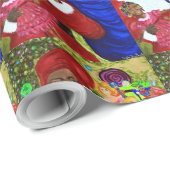 Black Santa Glossy Wrapping Paper - Weihnachtsfeie Geschenkpapier (Rolleneckpunkt)