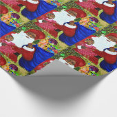 Black Santa Glossy Wrapping Paper - Weihnachtsfeie Geschenkpapier (Ecke)