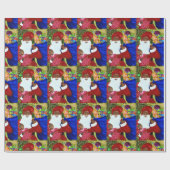 Black Santa Glossy Wrapping Paper - Weihnachtsfeie Geschenkpapier (Flach)