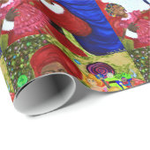 Black Santa Glossy Wrapping Paper - Weihnachtsfeie Geschenkpapier (Rolleneckpunkt)