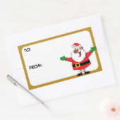 Black Santa Hugs Geschenktipps Rechteckiger Aufkleber (Umschlag)