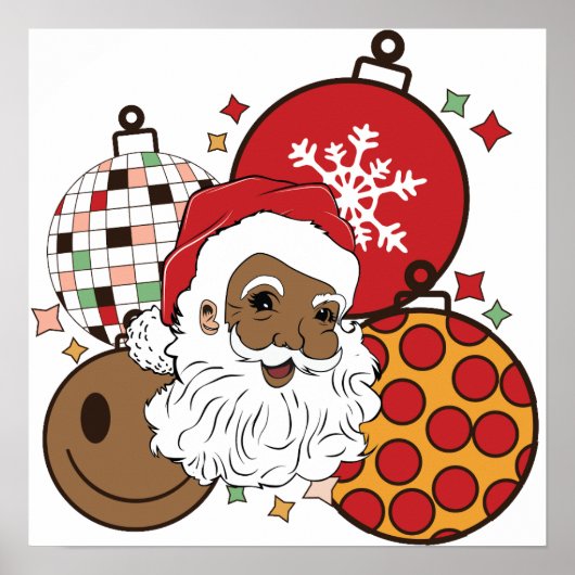 Black Santa Melanin Christmas African Men Bruh Man Poster (Vorne)