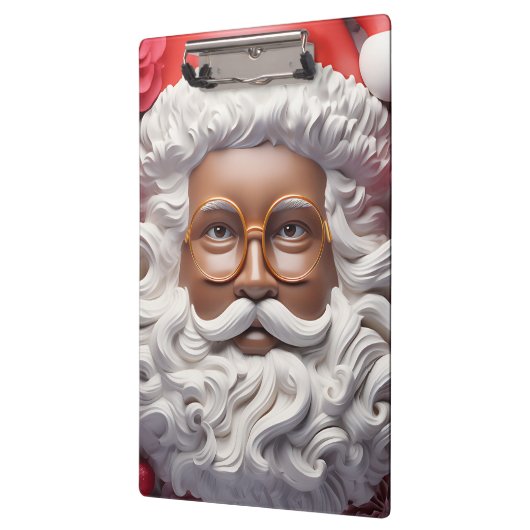 Black Santa Melanin Christmas King Bruh Saint Nick Klemmbrett (Links)