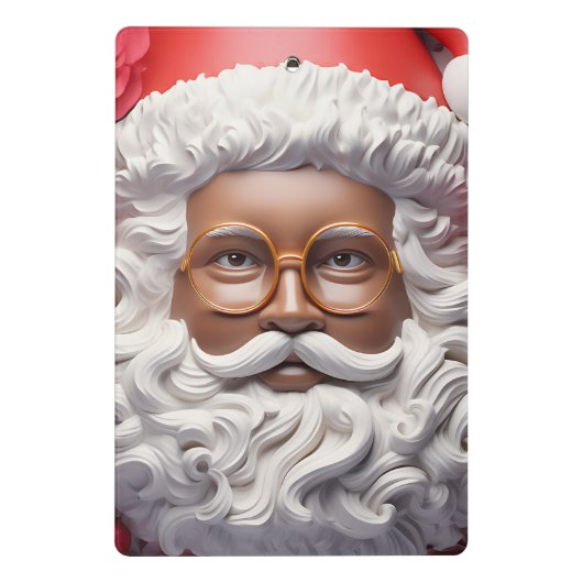 Black Santa Melanin Christmas King Bruh Saint Nick Mini Klemmbrett (Rückseite)