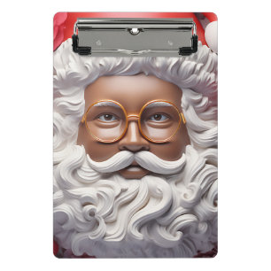 Black Santa Melanin Christmas King Bruh Saint Nick Mini Klemmbrett