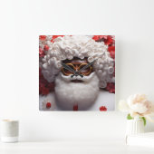 Black Santa Melanin Christmas King Bruh Saint Nick Quadratische Wanduhr (Zuhause)