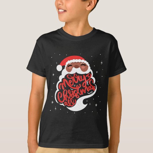 Black Santa Merry Christmas All Toddler T Shirt (Vorderseite)