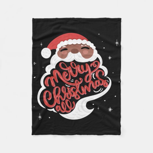 Black Santa Merry Christmas All Toddler T Shirt Fleecedecke (Vorderseite)
