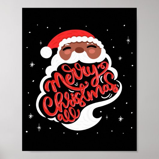 Black Santa Merry Christmas All Toddler T Shirt Poster (Vorne)
