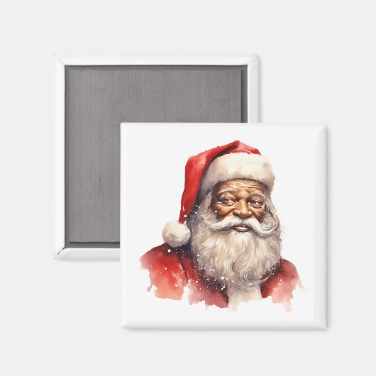 Black Santa Merry Christmas Magnet (Vorderseite/Rückseite)