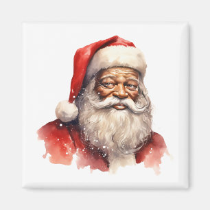 Black Santa Merry Christmas Magnet