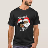 Black Santa Mrs Claus Black Liebe Weihnachten T-Shirt (Vorderseite)