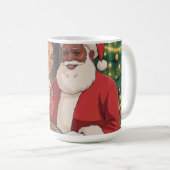 Black Santa & Mrs. Claus Christmas Mug Kaffeetasse (VorderseiteRechts)
