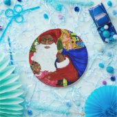 Black Santa Paper Dinner Teller zu Weihnachten (Party)