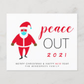 Black Santa Peace Out 2021 Funny Christmas Holiday (Vorderseite)