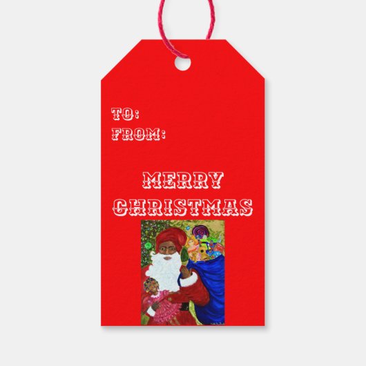 Black Santa Personalisierte Geschenketiketten - We Geschenkanhänger (Rückseite)