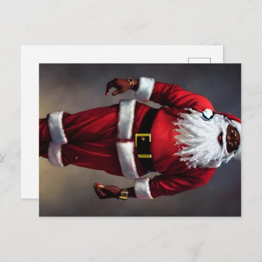 Black Santa Postcard Postkarte (Vorne/Hinten)