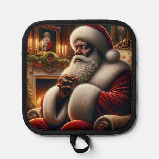 Black Santa Pot Holder Topflappen (Vorderseite)